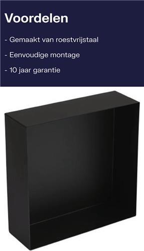 Plieger Inbox Inbouwnis - Opbouwnis - RVS - 30x30x10 cm - Matzwart