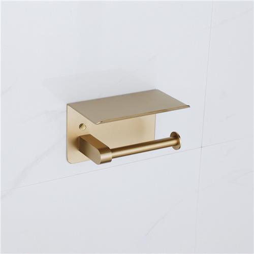 Fortifura Calvi - toiletrolhouder - met plateau - Geborsteld Messing PVD (Goud)