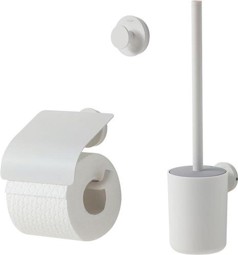 Tiger Urban Toiletaccessoireset - Toiletborstel met houder - Toiletrolhouder met klep - Haak  Wit