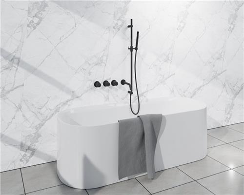 Fortifura Nebbio Badcombinatie-set - thermostaatkraan - inbouwdeel - glijstang - gladde doucheslang - staaf handdouche - badafvoer opbouw - mat zwart