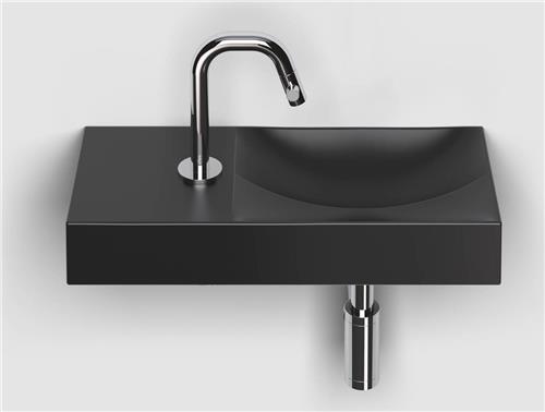 Clou Vale fonteinen keramiek fontein 45x7cm kraangat links zwart mat