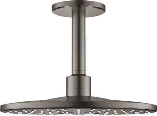 GROHE Rainshower Smartactive hoofddouche 31cm met plafondarm met 2 straalsoorten hard graphite geborsteld