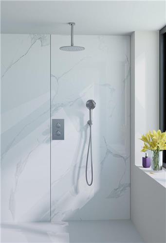 Fortifura Calvi Inbouw Regendoucheset - thermostatisch - plafondarm - 25cm hoofddouche - ronde handdouche - metalen doucheslang - chroom