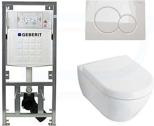 Villeroy & Boch Subway 2.0 inbouwset met wandcloset wit softclose zitting afdekplaat wit