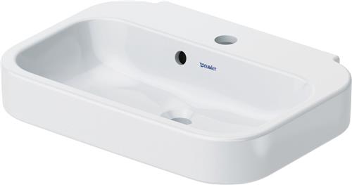 Duravit HappyD 2 meubelfontein met overloop met kraangat 50x36cm met wondergliss wit