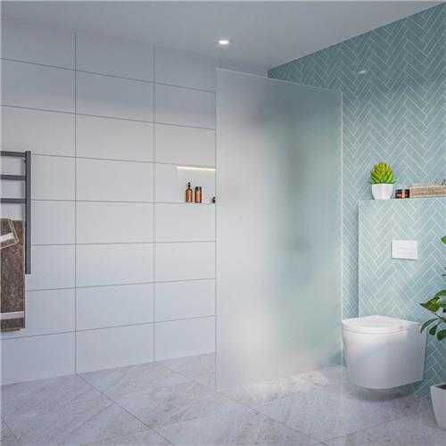 Fortifura Galeria Inloopdouche - mat glas - 110x200cm - 8mm - nano - blind inbouw profiel