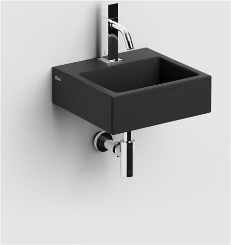 Clou Flush 1 fontein 28x27cm kraangat Keramiek Zwart mat