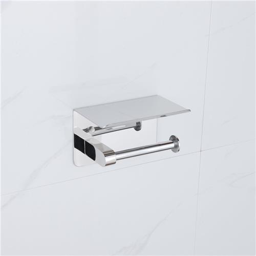 Fortifura Calvi - toiletrolhouder - met plateau - chroom