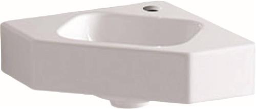 Geberit Icon hoekfontein 46x33x13cm 1 wasbak 1 kraangat Midden zonder overloopgat Keramiek Wit glans