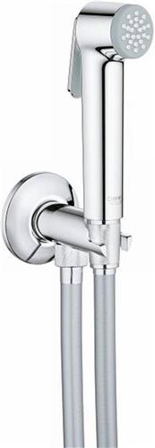 GROHE Tempesta-F Trigger Spray 30 Handdoucheset - 1 straalsoort - rond - met houder - met geÃ¯ntegreerde hoekstopkraan - gladde slang - 125cm - chroom