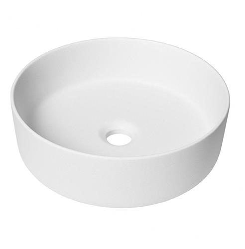 QeramiQ Dely waskom - 36x36x12cm - zonder overloop - rond - keramiek - mat wit