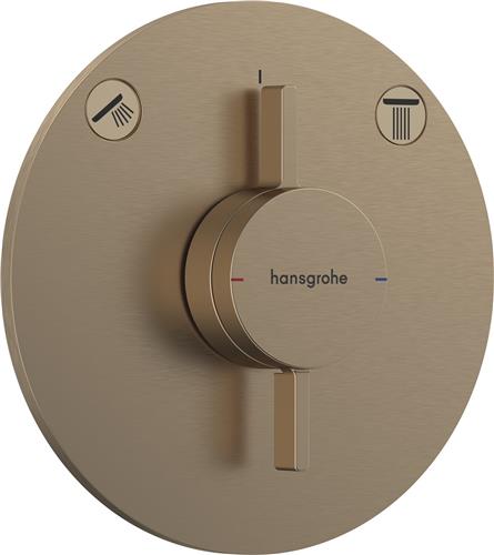 Hansgrohe Duoturn S inbouwkraan voor 2 functies brushed bronze