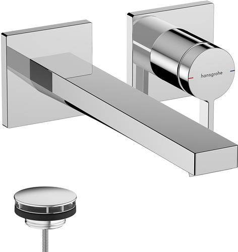hansgrohe Tecturis E Eéngreeps wastafelkraan inbouw voor wandmontage met uitloop 22,5 cm chroom