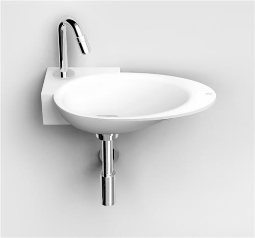 Clou First fonteinkom 38.8x24.6cm kraangat links Aluite Wit mat