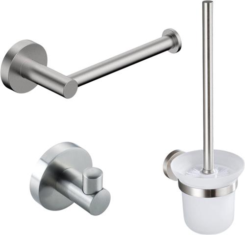 Fortifura Calvi Toiletset 3-delig Geborsteld RVS PVD (RVS)