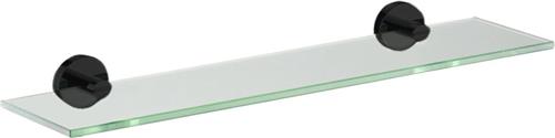 Plieger Vigo Planchet  Planchet Badkamer 52 cm x 14 cm  Planchet Glas  Wandmontage  10 jaar garantie  Mat Zwart