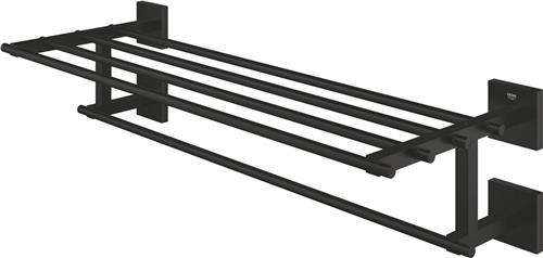 GROHE QuickFix Start Cube multi-handdoekrek - 600 mm - Met legplank - Matte Black