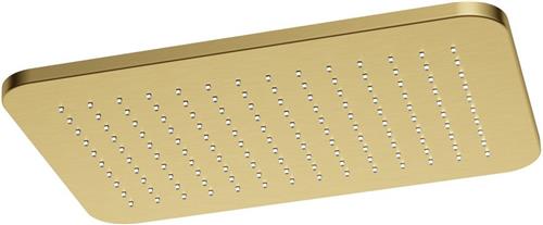 Hotbath Gal Hoofddouche Rechthoek 27 x 40 cm Geborsteld messing PVD