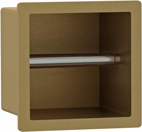 Fortifura Calvi Toiletrolhouder - inbouw - 17.3x17.3x15.3cm - Geborsteld Messing PVD (Goud)