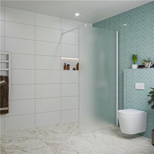 Fortifura Galeria inloopdouche - 100x200cm - mat glas - wandarm - mat wit