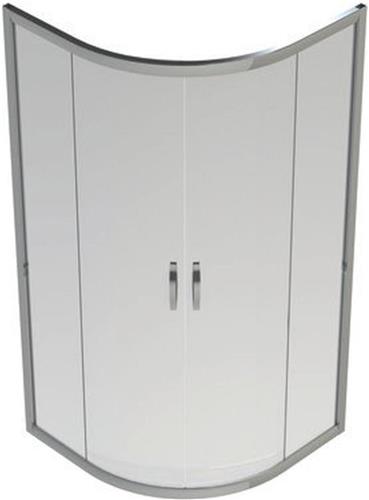 GO by Van Marcke Belo kwartronde hoekinstap met schuifdeuren 90x90x190cm 6mm easy clean glas profielen aluminium verchroomd regelbaar 865890mm