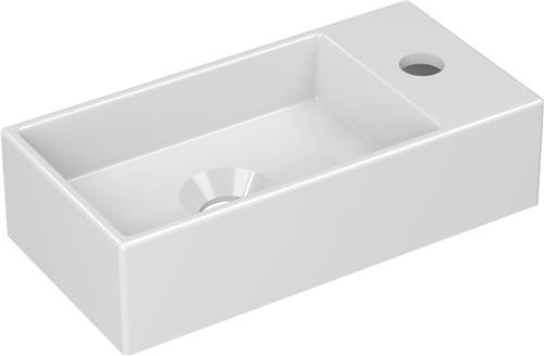 INK Versus Fontein - 36x18x9cm - wasbak links - 1 kraangat - porselein wit glans