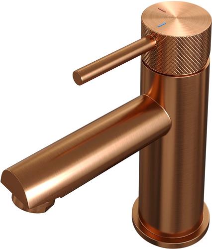 Brauer Copper Carving - Wastafelkraan - Opbouw - Geborsteld Koper PVD - Mengkraan - Laag - 1 Greeps - Model A