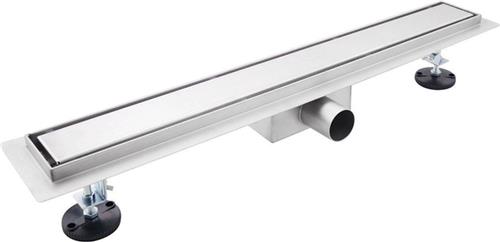 Fortifura Galeria douchegoot - 180cm - met gesloten rooster - met vloerflens - Geborsteld RVS PVD (RVS)