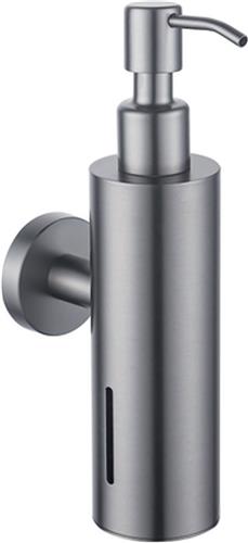 Fortifura Calvi zeepdispenser - wand - rond - Geborsteld Gunmetal PVD