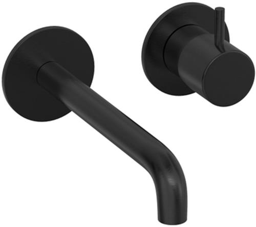 Hotbath COBBER Afbouwdeel tbv Inbouw wastafelkraan 18cm uitloop MBP Geborsteld zwart PVD