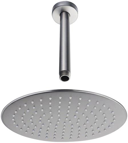 Fortifura Calvi Hoofddouche - 30cm - rond - plafondarm 20cm - Geborsteld RVS PVD (RVS)