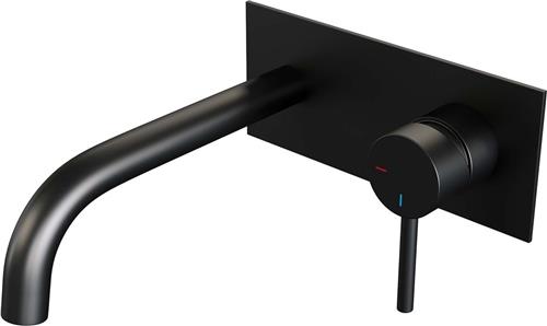 Brauer Black edition inbouwwastafelkraan type B2 greep met inbouwdeel ColdStart mat zwart