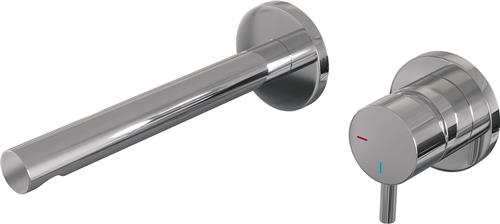 Brauer Chrome Edition Wastafelmengkraan type S5 greep inbouw ronde rozetten ColdStart chroom gepolijst