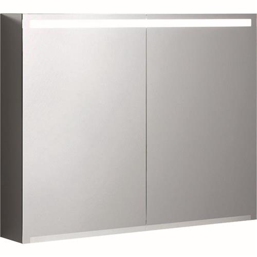 Geberit Option spiegelkast 2 dubbelzijdige spiegeldeuren met led verlichting 90x70x15cm