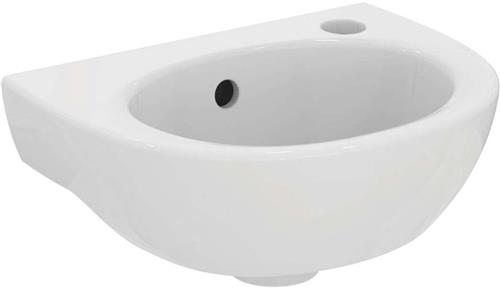 Ideal Standard Simplicity handwasbakje 350x260x160 mm wandmontage porselein wit met kraangat rechts