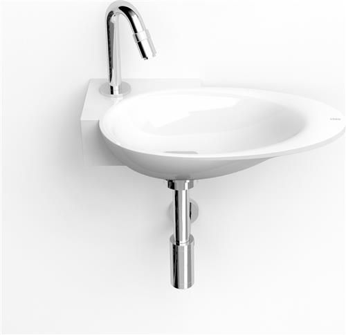 Clou First fonteinkom 38.8x24.6cm kraangat links mineraalsteen Wit