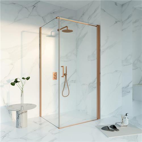 Fortifura Galeria Douchecabine - 90x90x200 - Profiel - veiligheidsglas - anti kalk - Geborsteld koper PVD (Koper)