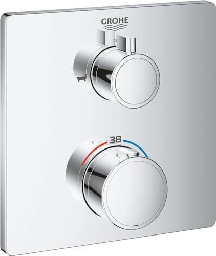 GROHE Grohtherm thermostatische inbouw douchekraan - Douche/Bad omstelling - Chroom