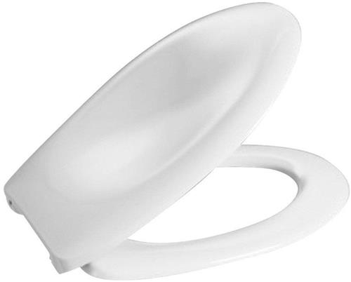 Haro Comtessa toiletzitting in duroplast wit scharnieren in roestvrij staal verstelbaar van 14 tot 18 cm