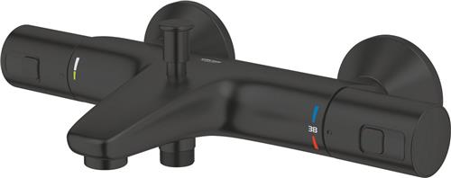 GROHE Precision Start Thermostatische Badkraan - 15 cm - Waterbesparend - Met omstelling - Inclusief koppelingen - Mat zwart