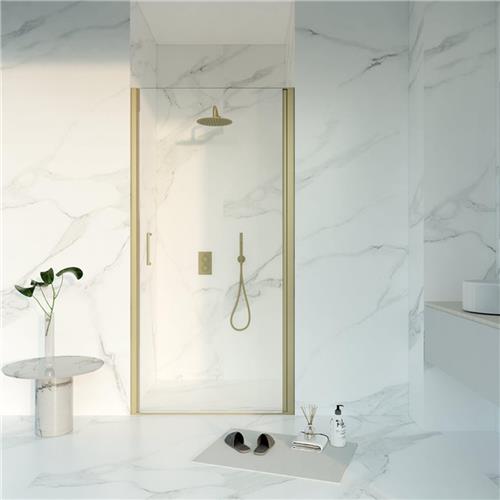 Fortifura Galeria Douchedeur - 90x200 - Profiel - veiligheidsglas - anti kalk - Geborsteld Messing PVD (Goud)