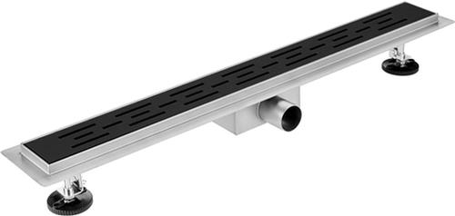 Fortifura Galeria douchegoot 180cm met rooster met vloerflens zwart mat