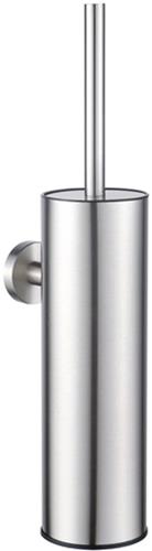 Fortifura Calvi toiletborstelhouder - gesloten model - wand - rond - Geborsteld RVS PVD (RVS)