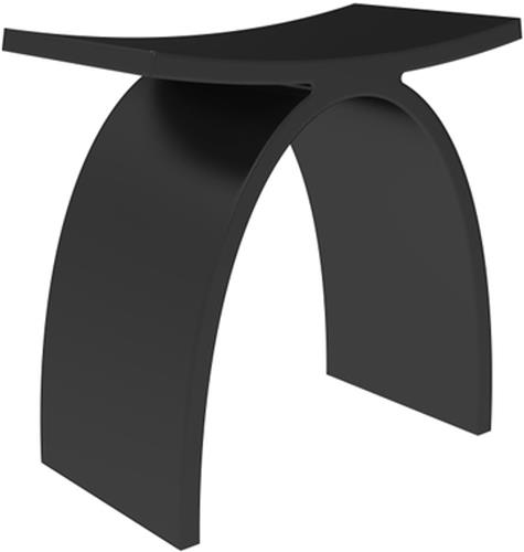 ZEZA Solid Badkamerkrukje - 42.5x23x42cm - solid surface - mat zwart