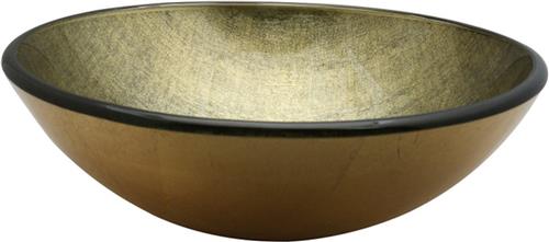 Saniclass Pesca Limone waskom  Ø42x14,5 cm  Gehard glas  Goud groen