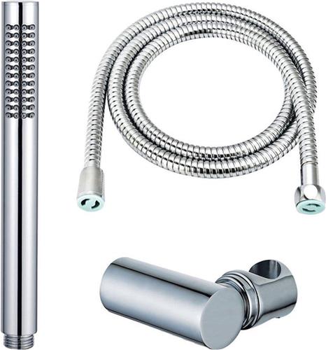 Fortifura Calvi Handdoucheset - 22.5cm - staaf - met houder - anti-twist slang - 150cm - Chroom