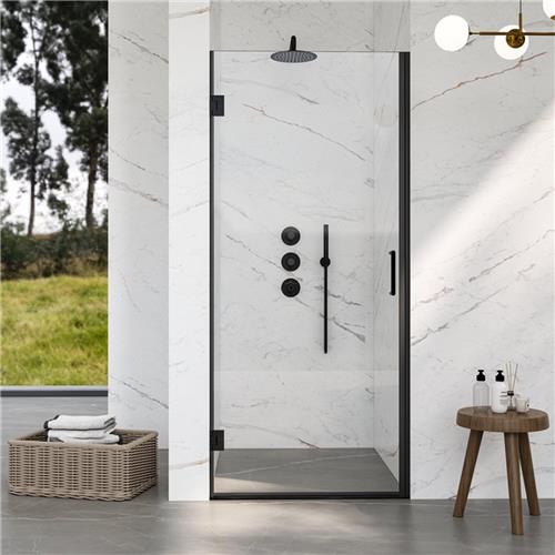 Saniclass Neptune 5000 douchedeur - 85x200cm - Veiligheidsglas - Anti kalk - Mat zwart