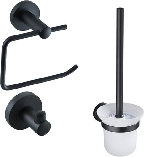Fortifura Calvi Toiletset 3-delig mat zwart