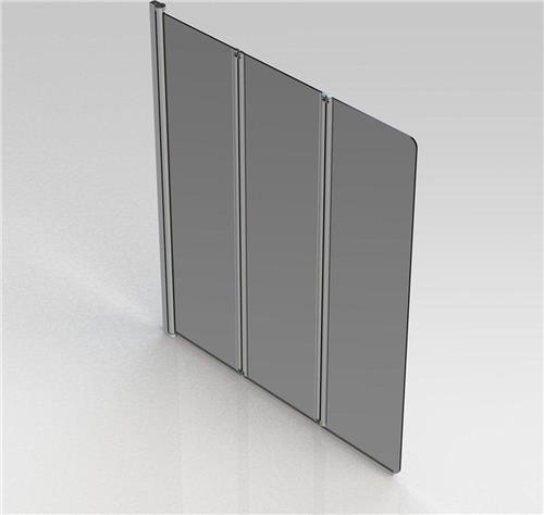 Nemo Go Malia badwand - 130x140cm - 5mm - omkeerbaar - 3 delig - chroom - met liftsysteem - helder glas
