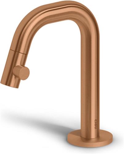 Clou Kaldur fonteinkraan korte uitloop rechts brons gebor. PVD